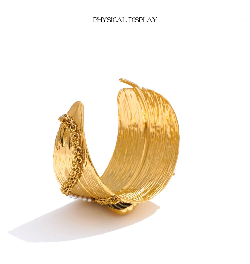 Wide Ocean Conch Shell Open Big Bracelet Bangle