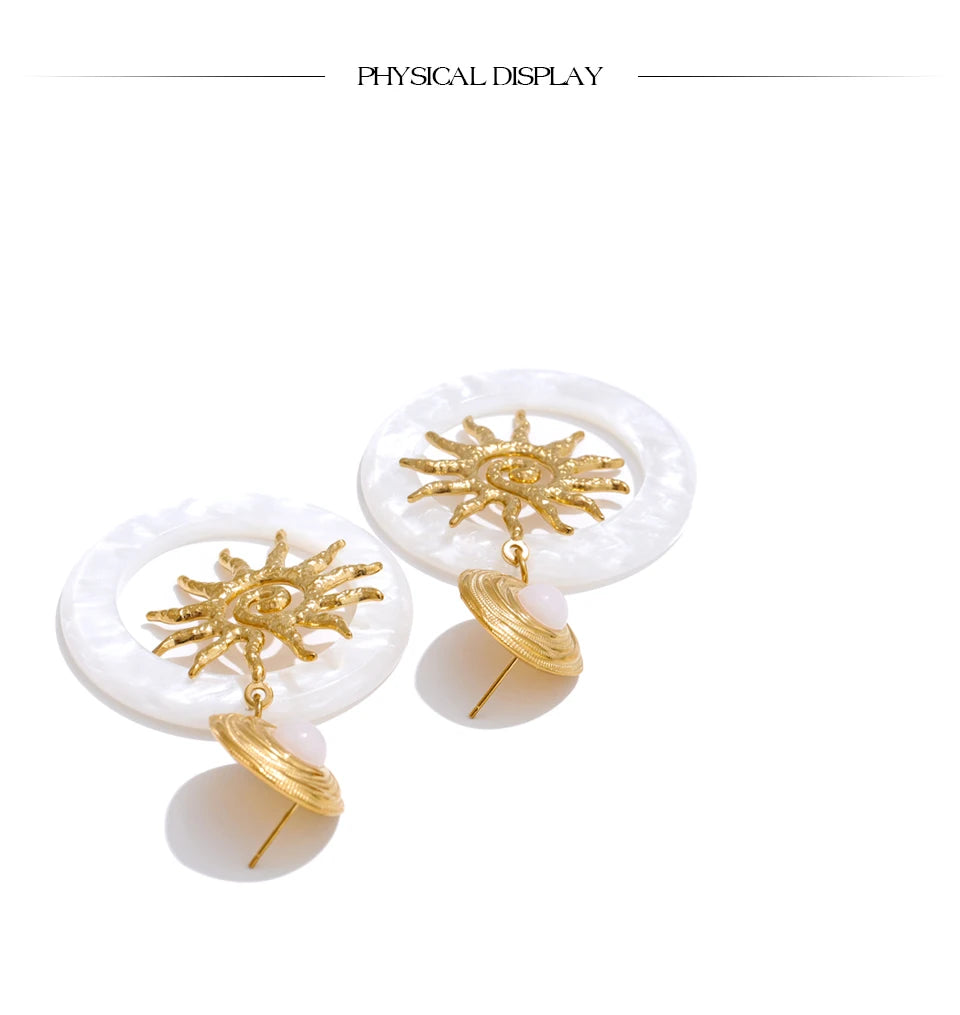 Sun Round Acrylic Earrings