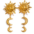 Sun Moon Dangle Earrings