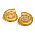 Shell Golden Stud Earrings