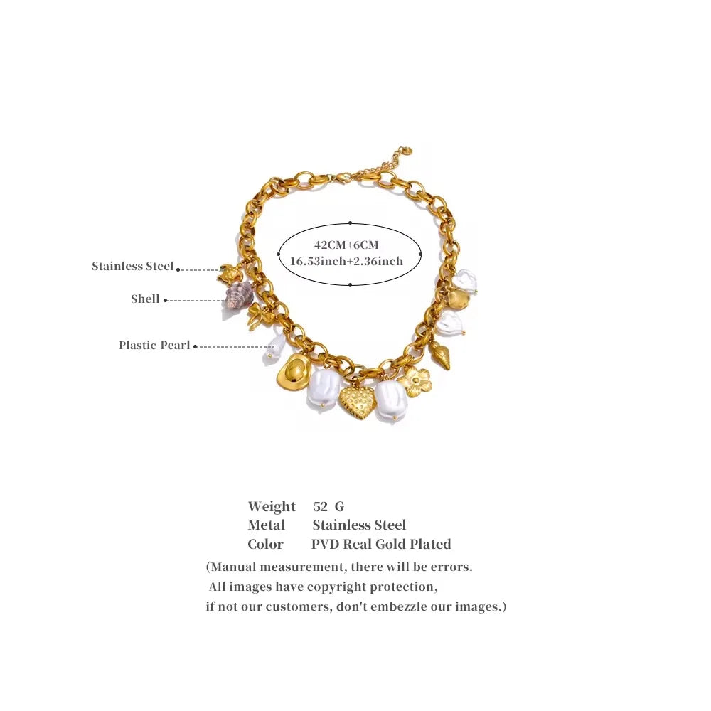 Pearls Seashell Necklace