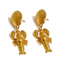 Shell Crayfish Drop Earrings