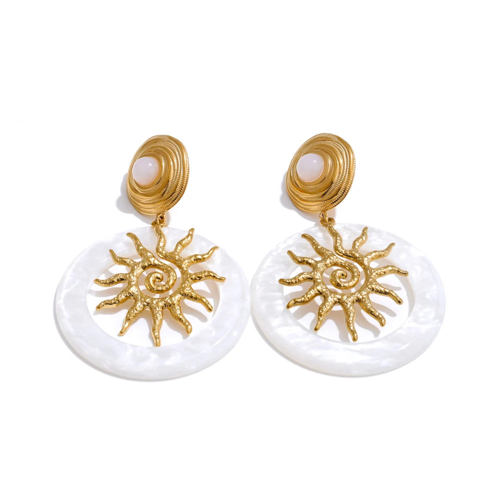 Sun Round Acrylic Earrings