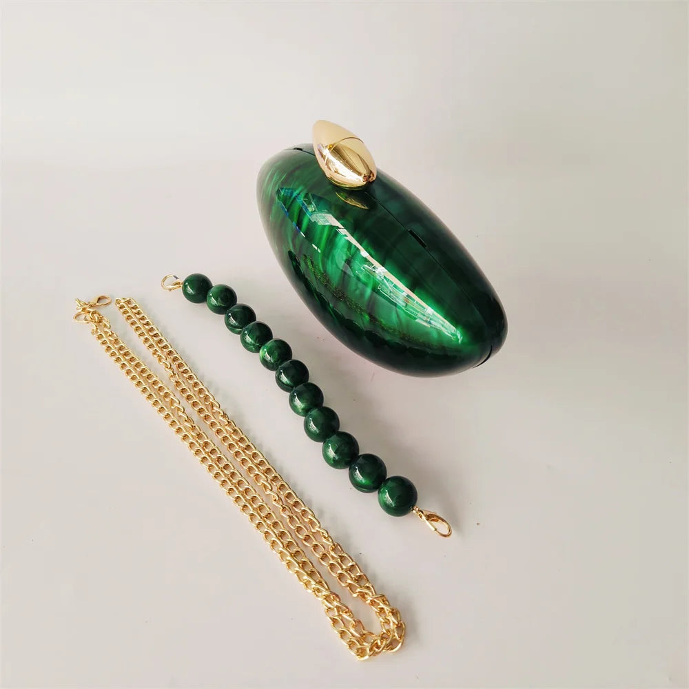 Mini Marble Green Pearl purse