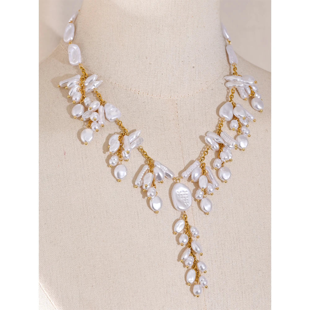 Pearls Beads Drop Necklace