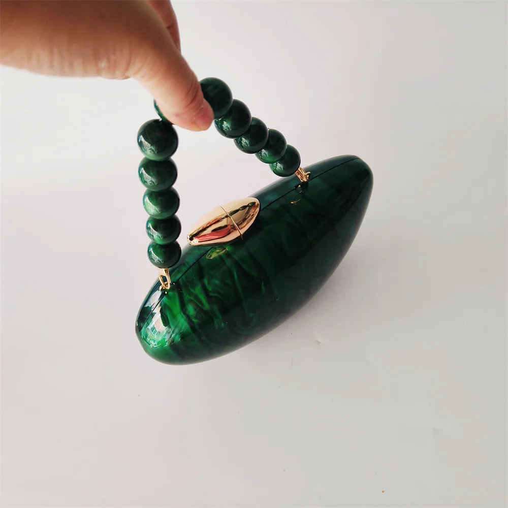 Mini Marble Green Pearl purse