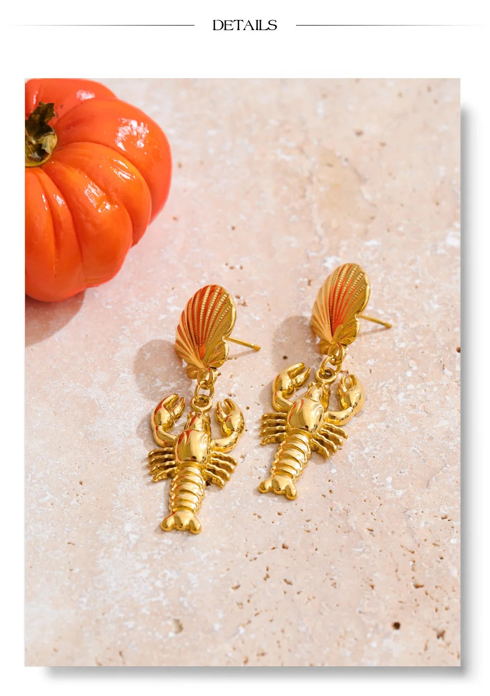Shell Crayfish Drop Earrings