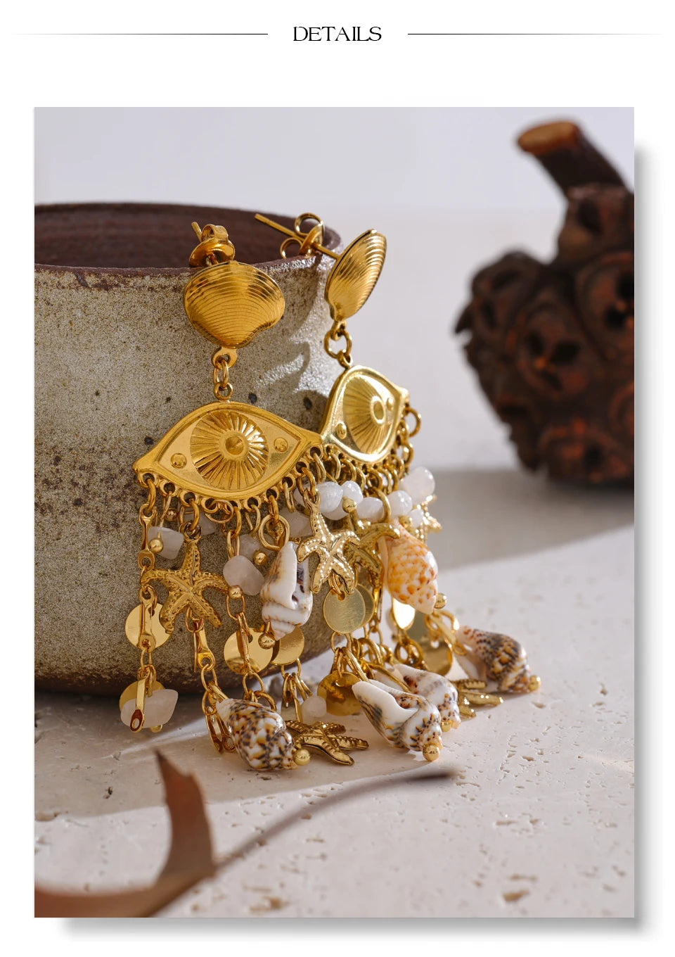 Shell Conch Starfish Dangle Earrings