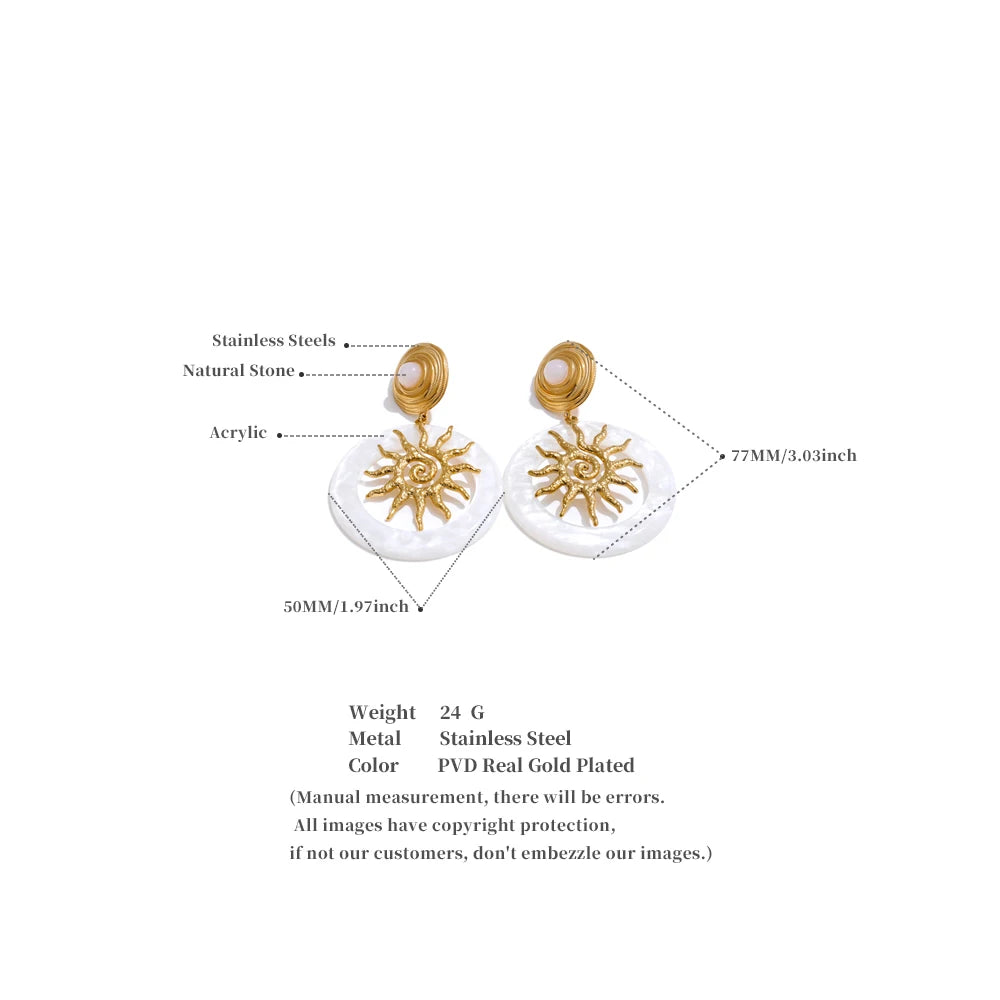 Sun Round Acrylic Earrings