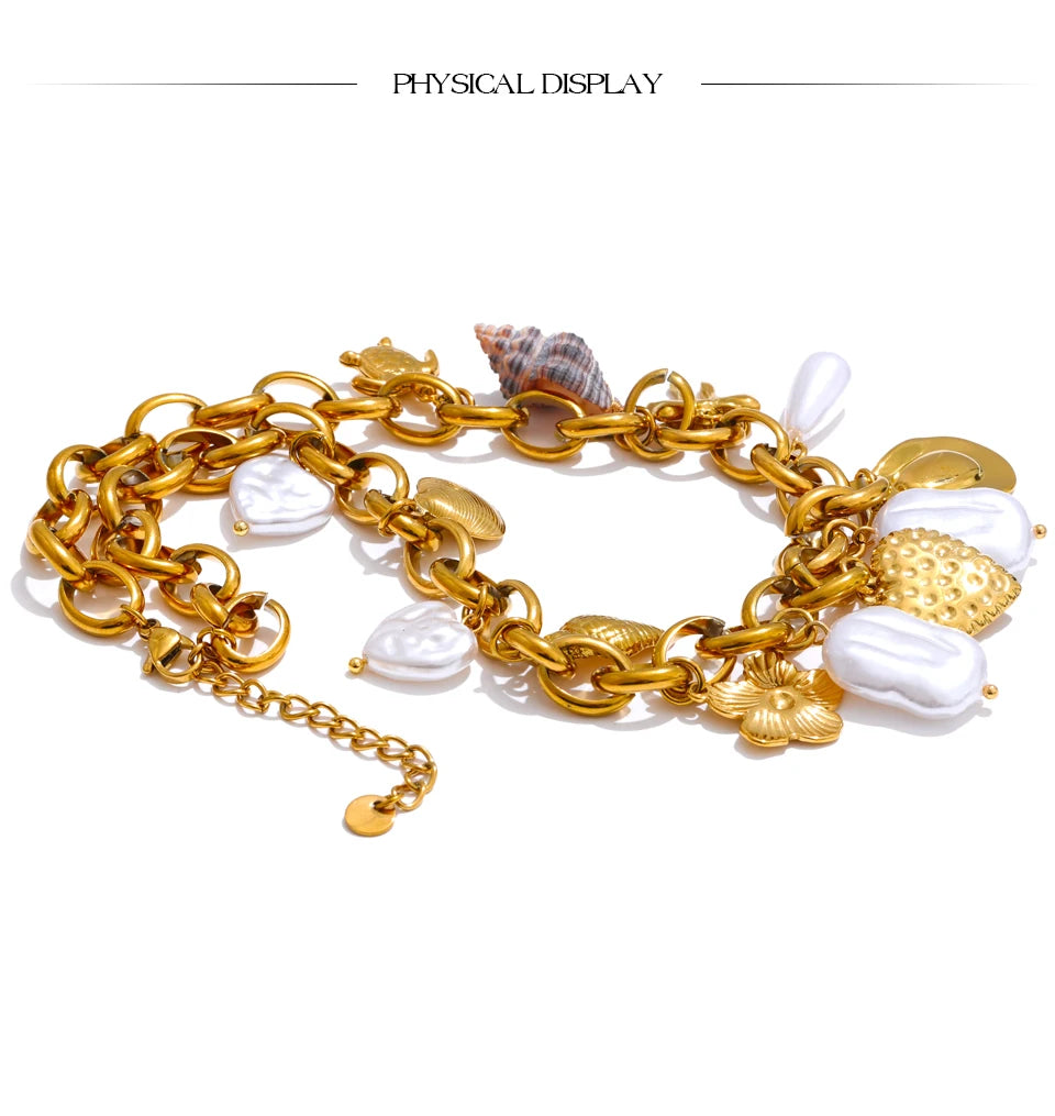 Pearls Seashell Necklace