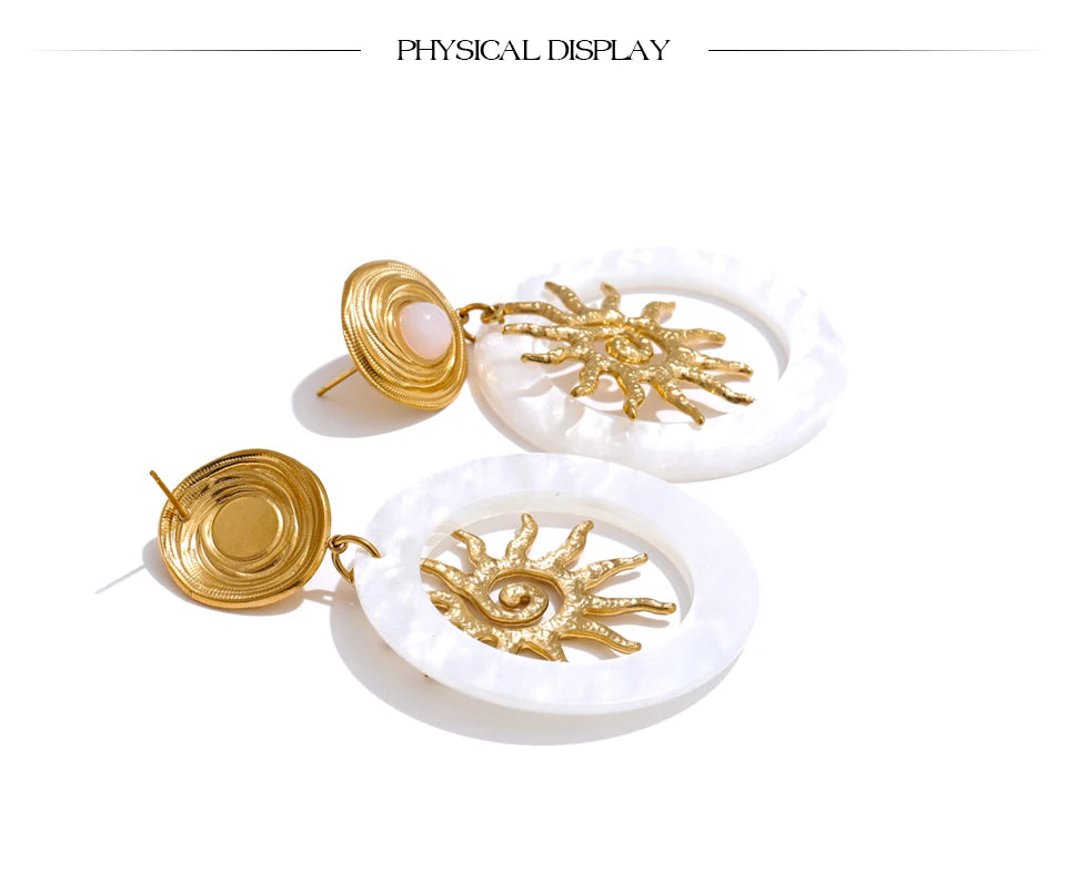 Sun Round Acrylic Earrings