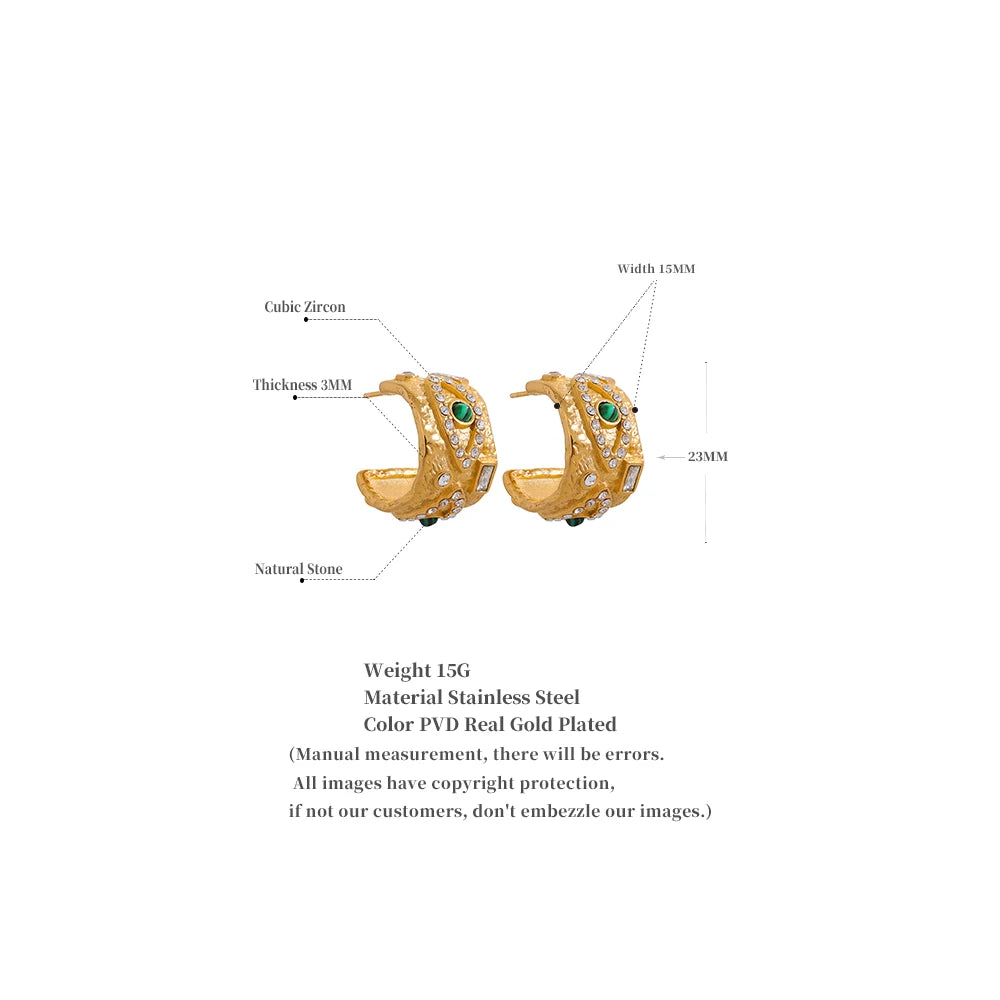 Eye Geometric Huggie Earrings Bling Cubic Zirconia