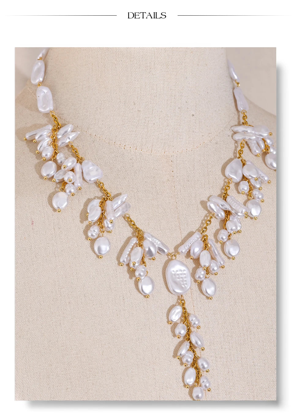 Pearls Beads Drop Necklace
