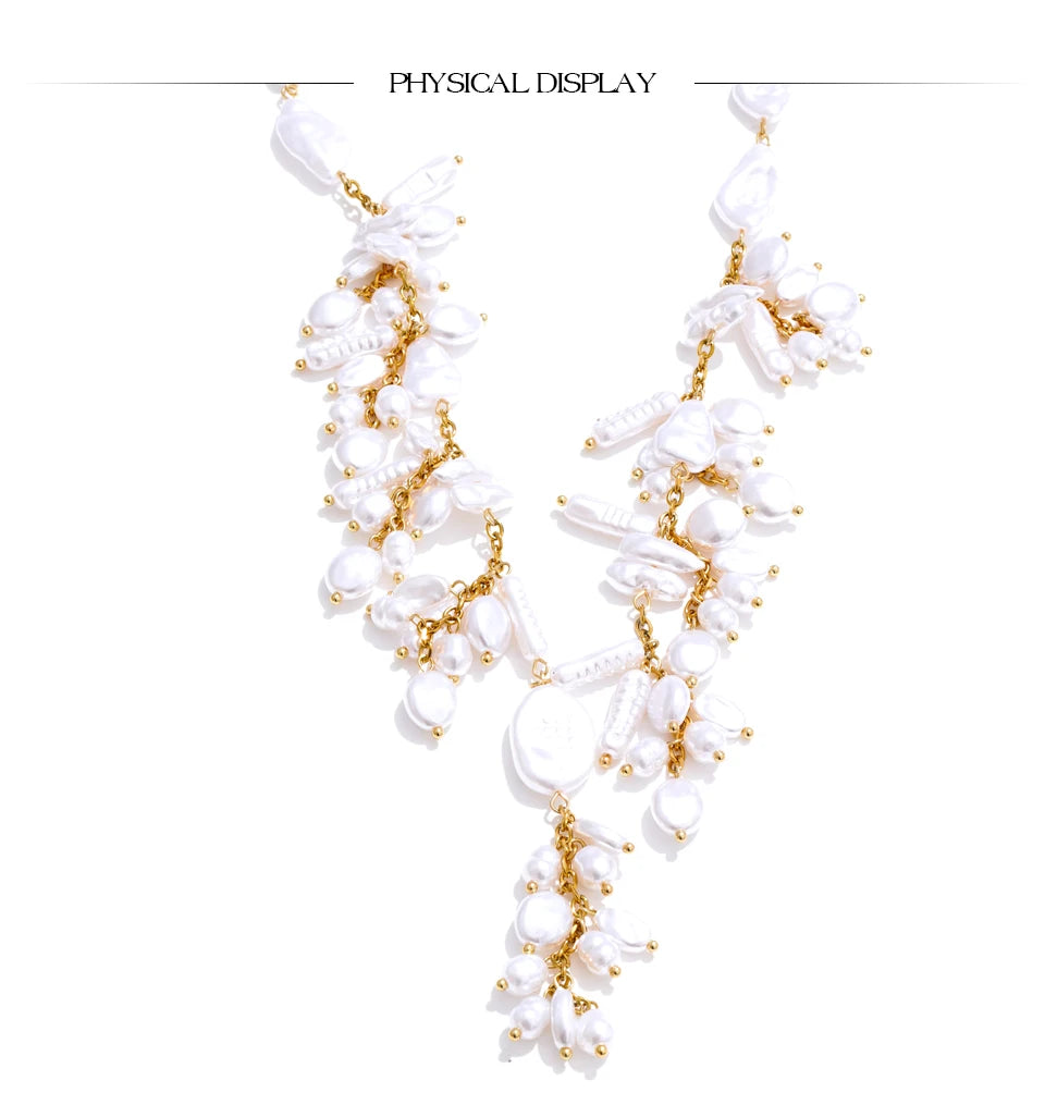 Pearls Beads Drop Necklace