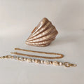 Shell Brown Acrylic Marble Pearl purse