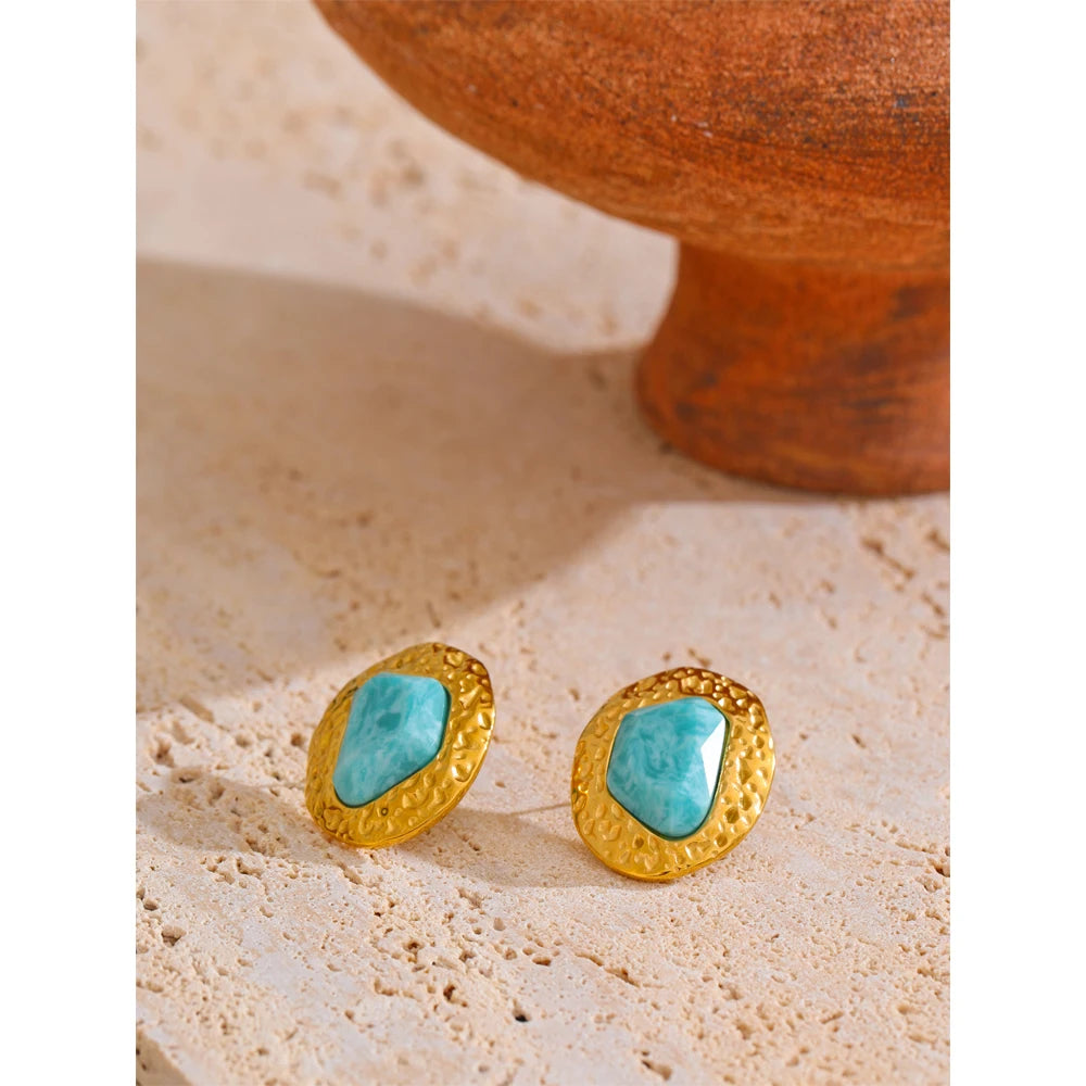 Natural Amazonite Stone Earrings